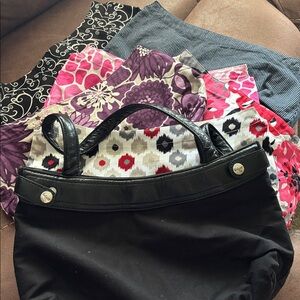 thirty-one Black Shoulder Tote with Leather Trim